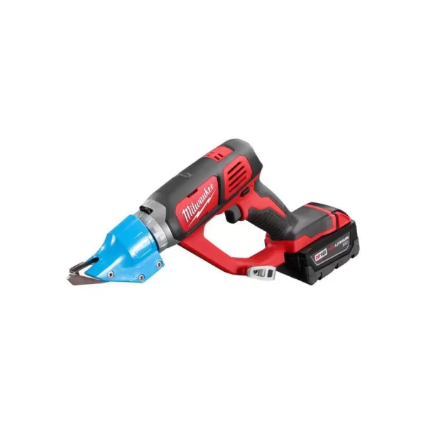 Milwaukee M18 18-Volt Lithium-Ion Cordless 14-Gauge Double Cut Metal Shear Kit W/(2) 3.0Ah Batteries, Charger, Tool Bag