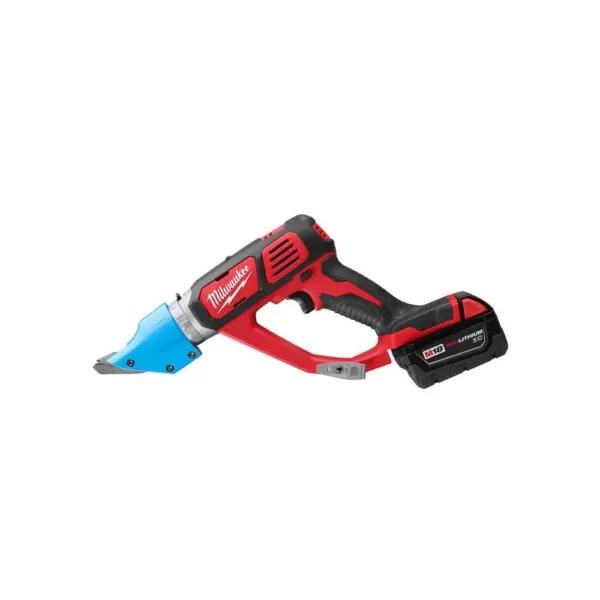 Milwaukee M18 18-Volt Lithium-Ion Cordless 14-Gauge Double Cut Metal Shear Kit W/(2) 3.0Ah Batteries, Charger, Tool Bag