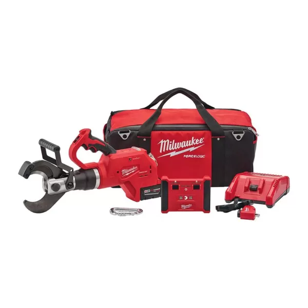 Milwaukee M18 18-Volt Lithium-Ion Cordless FORCE LOGIC 3 in. Underground Cable Cutter w/Wireless Remote Kit W/ (1) 5.0Ah Battery