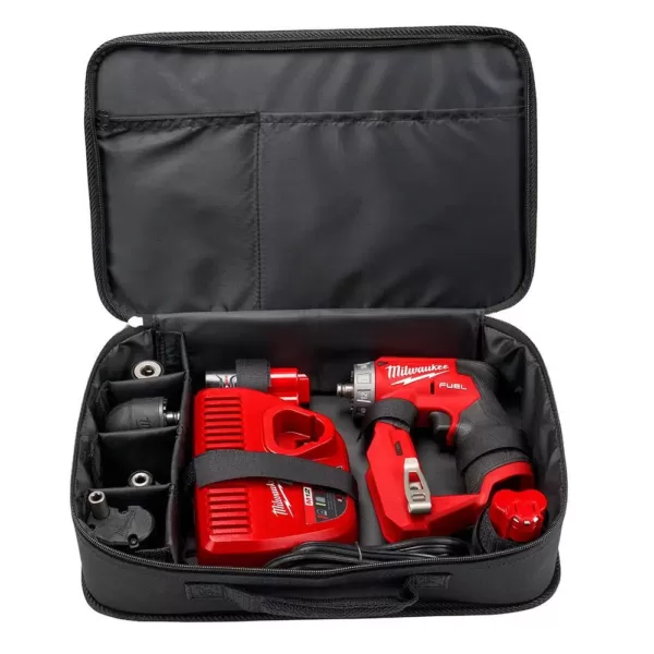 Milwaukee M12 FUEL 12-Volt Lithium-Ion Brushless Cordless 4-in-1 Installation 3/8 in. Drill Driver Kit W/ Bonus 2.0Ah Battery