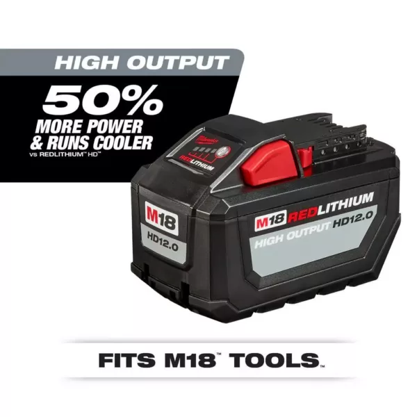 Milwaukee M18 18-Volt Lithium-Ion High Output Battery Pack 12.0Ah W/ HIGH OUTPUT XC 8.0Ah Battery