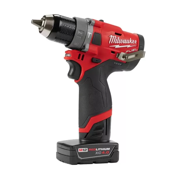 Milwaukee M12 FUEL 12-Volt Lithium-Ion Brushless Cordless Hammer Drill and Impact Driver Combo Kit (2-Tool) W/ Impact Wrench