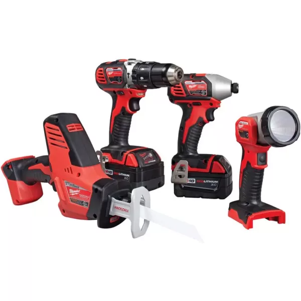 Milwaukee M18 18-Volt Lithium-Ion Cordless Combo Tool Kit (4-Tool) with M18 4-1/2 in. Cut-Off/Grinder and Wet/Dry Vacuum