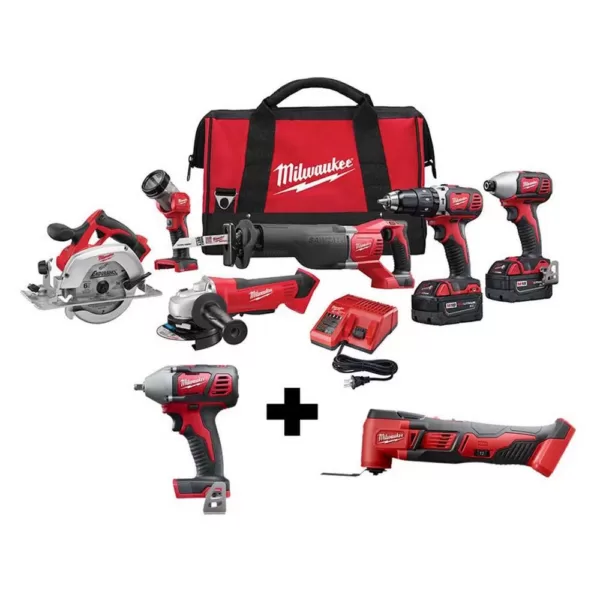 Milwaukee M18 18-Volt Lithium-Ion Cordless Combo Tool Kit (6-Tool) w/ 3/8 in. Impact Wrench and Oscillating Multi Tool