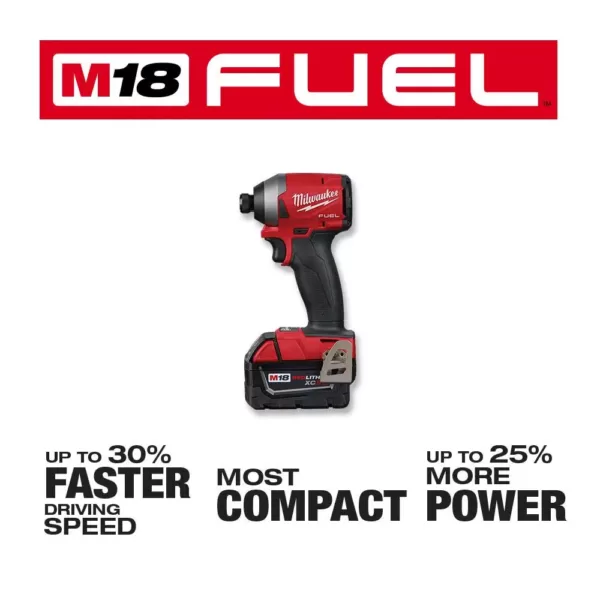 Milwaukee M18 FUEL 18-Volt Lithium-Ion Brushless Cordless Hammer Drill/6-1/2 in. Circular Saw/ Impact Driver with 4-Batteries