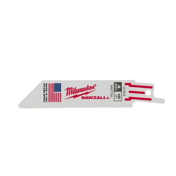 Milwaukee 4 in. 18 Teeth per in. Medium Metal Cutting SAWZALL Reciprocating Saw Blades (5 Pack)