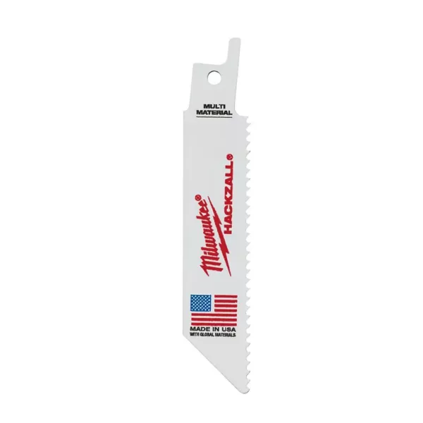 Milwaukee 4 in. 10 Teeth Per in. Multi Material Cutting HACKZALL Reciprocating Saw BladesBlade (5 Pack)