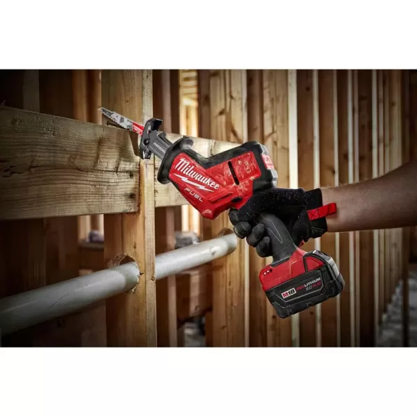 Milwaukee M18 FUEL 18-Volt Lithium-Ion Brushless Cordless HACKZALL Reciprocating Saw Kit with Carbide Teeth AX SAWZALL Blade