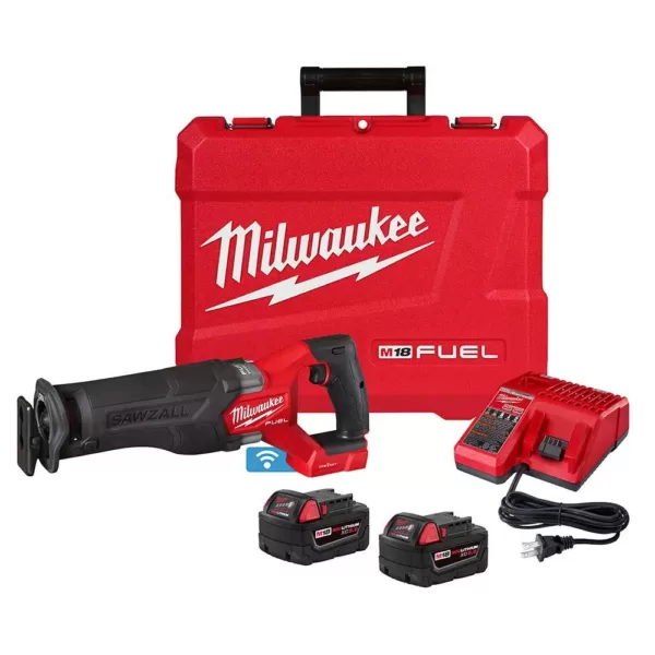 Milwaukee M18 FUEL ONE-KEY 18-Volt Lithium-Ion Brushless Cordless SAWZALL Reciprocating Saw Kit with Two 5.0 Ah Batteries, Case