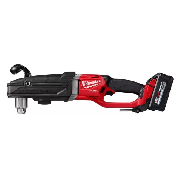 Milwaukee M18 FUEL 18-Volt Lithium-Ion Brushless Cordless GEN 2 SUPER HAWG 1/2 in. Right Angle Drill Kit