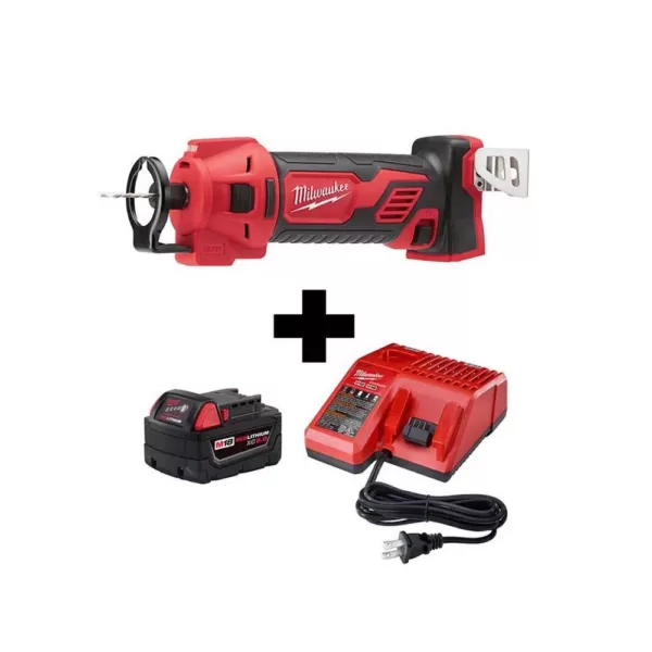 Milwaukee M18 18-Volt Lithium-Ion Cordless Dyrwall Cut Out Tool with M18 Starter Kit with One 5.0Ah Battery and Charger