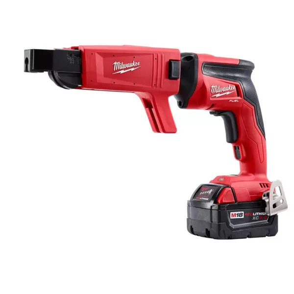 Milwaukee M18 FUEL 18-Volt Lithium-Ion Brushless Cordless Drywall Screw Gun XC Kit with Collated Screw Gun Attachment