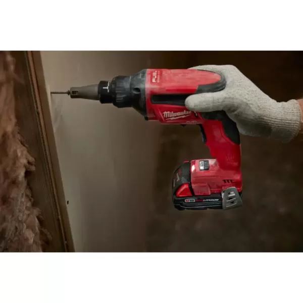 Milwaukee M18 FUEL 18-Volt Lithium-Ion Brushless Cordless Drywall Screw Gun Compact Kit with Collated Screw Gun Attachment