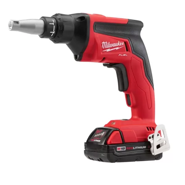 Milwaukee M18 FUEL 18-Volt Lithium-Ion Brushless Cordless Drywall Screw Gun Compact Kit with Collated Screw Gun Attachment