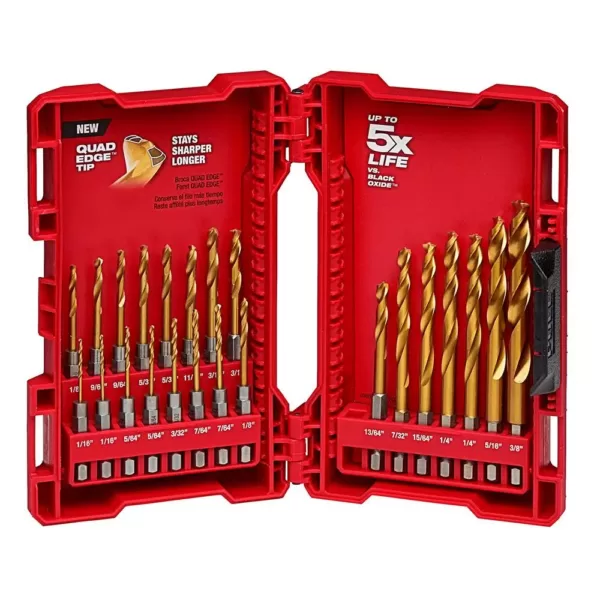 Milwaukee SHOCKWAVE Impact Duty Driver Steel Bit Set with Titanium Drill Bit Set & Reciprocating Saw Blade & Auger Set (90-Piece)