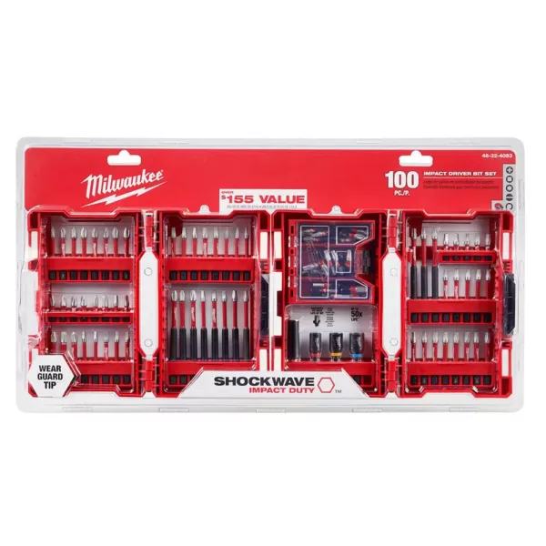 Milwaukee SHOCKWAVE Impact-Duty Alloy Steel Drill and Driver Bit Set (100-Piece)