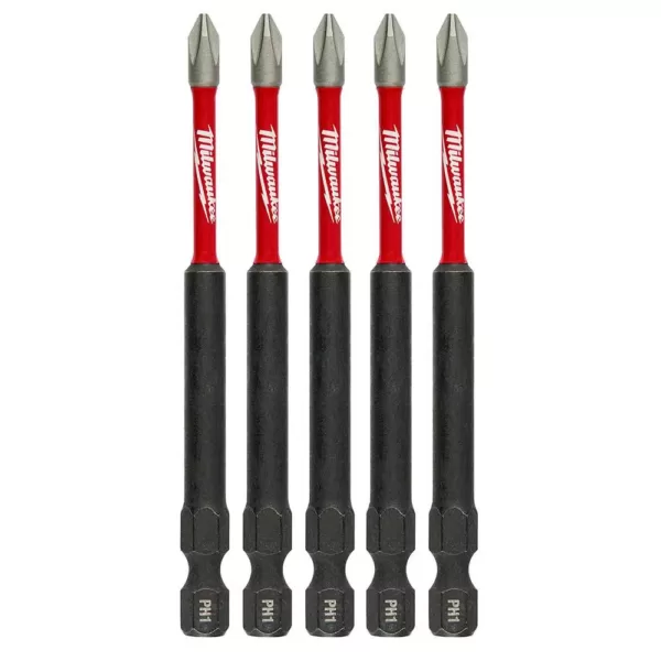 Milwaukee SHOCKWAVE Philips #1 3.5 in. Impact Duty Steel Screwdriver Bit (5-Pack)