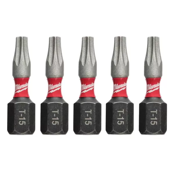 Milwaukee Shockwave Torx #15 1 in. Impact Duty Steel Screwdriver Bit (5-Pack)