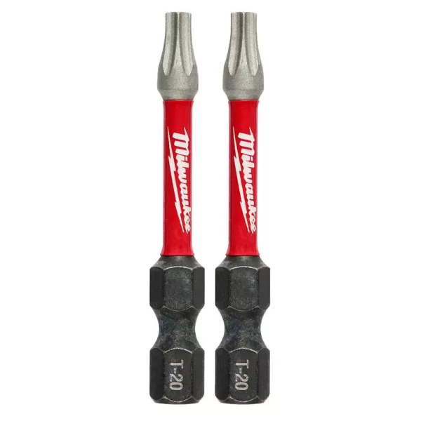 Milwaukee T20 Torx 2 in. High Speed Steel Shockwave Power Bit (2-Piece)