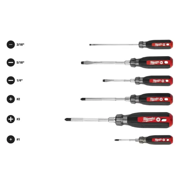 Milwaukee Screwdriver Cushion Grip Set (6-Piece)