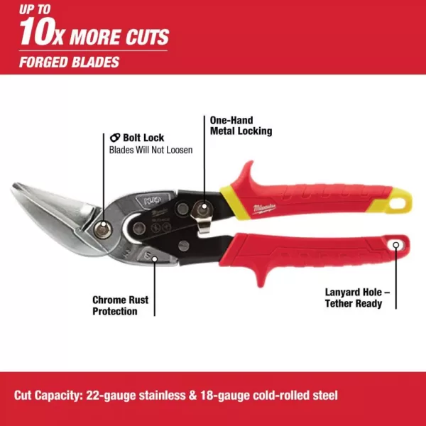 Milwaukee 10 in. Straight-Cut Offset Aviation Snips