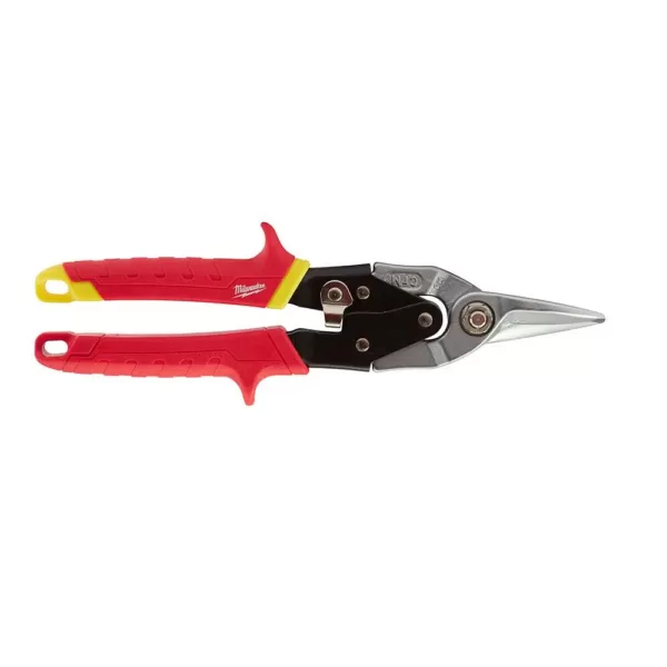 Milwaukee Straight-Cut Offset Aviation Snip (3-Pack) with Screwdriver Set (8-Piece)