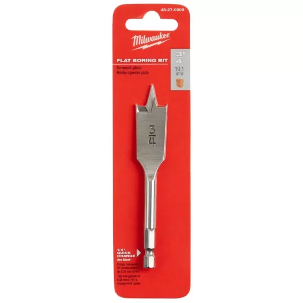 Milwaukee 3/4 in. x 4.5 in. Flat Boring Bit