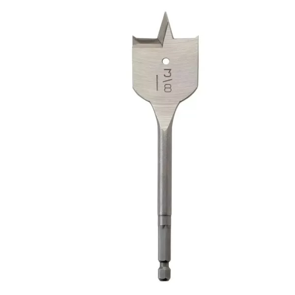 Milwaukee 1-3/8 in. x 6 in. High Speed Steel Flat Wood Boring Bit