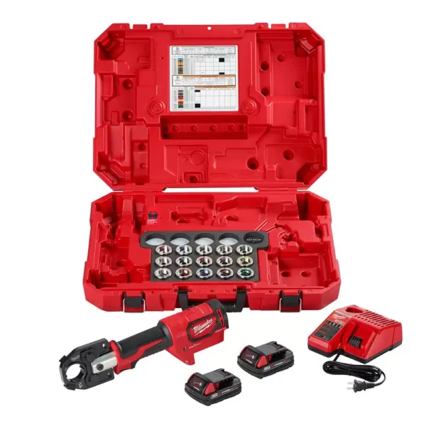 Milwaukee M18 18-Volt Lithium-Ion Cordless FORCE LOGIC 600 MCM Crimper Kit with #8 600 MCM Cu Dies