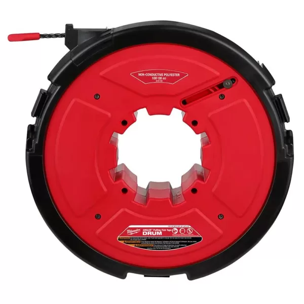 Milwaukee M18 FUEL Angler 100 ft. Non-Conductive Polyester Pulling Fish Tape Drum