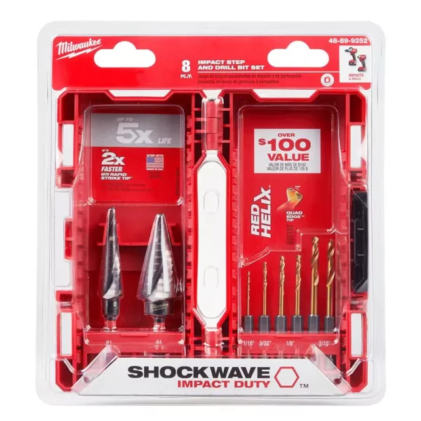 Milwaukee SHOCKWAVE Impact-Duty Titanium Step Bit Set (8-Piece)