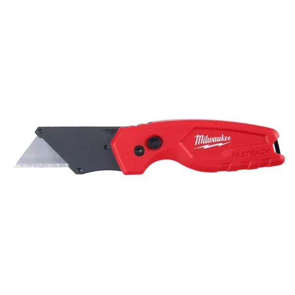 Milwaukee 25 ft. x 1.3 in. W Blade Magnetic Tape Measure with 14 ft. Standout with Fastback Compact Folding Utility Knife