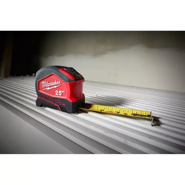 Milwaukee 25 ft. Compact Auto Lock Tape Measure with 16 ft. Compact Auto Lock Tape Measure