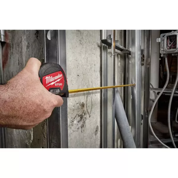 Milwaukee 25 ft. x 1.3 in. Gen II STUD Magnetic Tape Measure with 17 ft. Reach