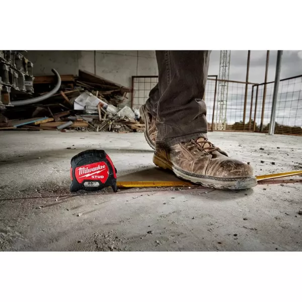 Milwaukee 25 ft. x 1.3 in. Gen II STUD Magnetic Tape Measure with 14 ft. Standout (2-Pack)