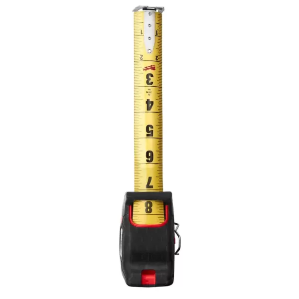 Milwaukee 25 ft. x 1.3 in. Gen II STUD Magnetic Tape Measure with 14 ft. Standout and 4-1/2 in. Trim Square