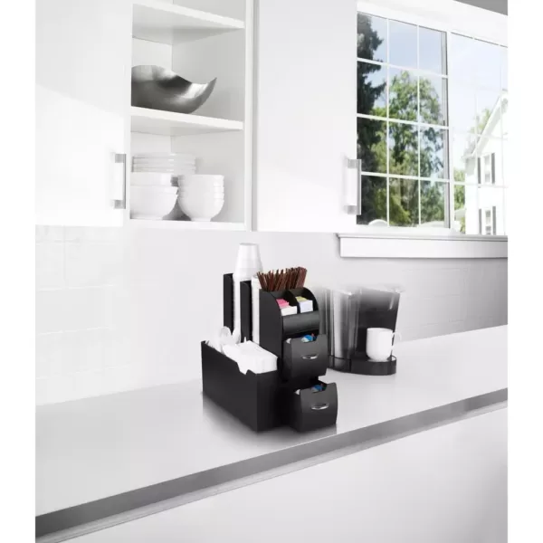 Mind Reader All in One Black K-Cup Storage Organizer and Napkin Holder