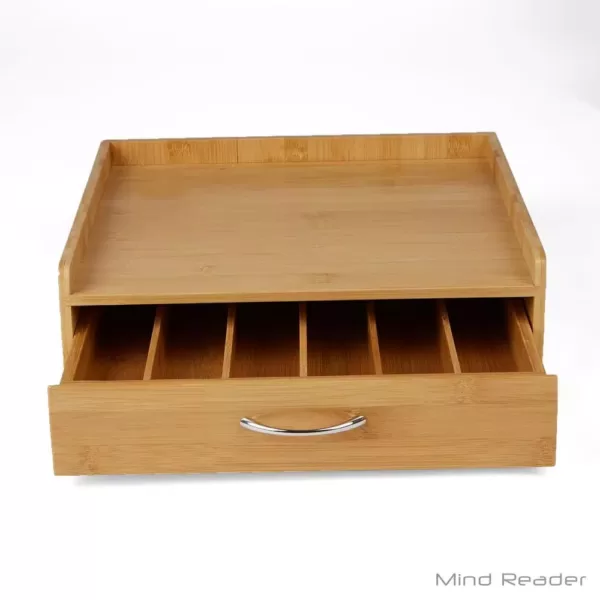 Mind Reader 32-Capacity Bamboo Brown K-Cup Storage Drawer with Lip Panel