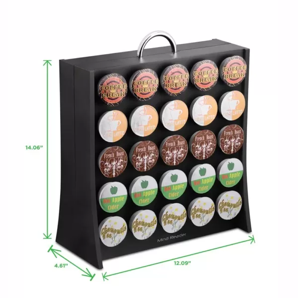 Mind Reader Wall 50-Capacity Black K-Cup Storage Rack