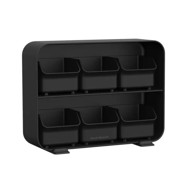 Mind Reader Clutch 6-Drawer 90-Bag Black Tea Bag Holder