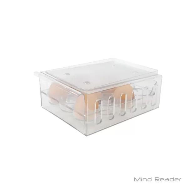 Mind Reader 1-Dozen Stackable Egg Container Storage Drawer, Clear