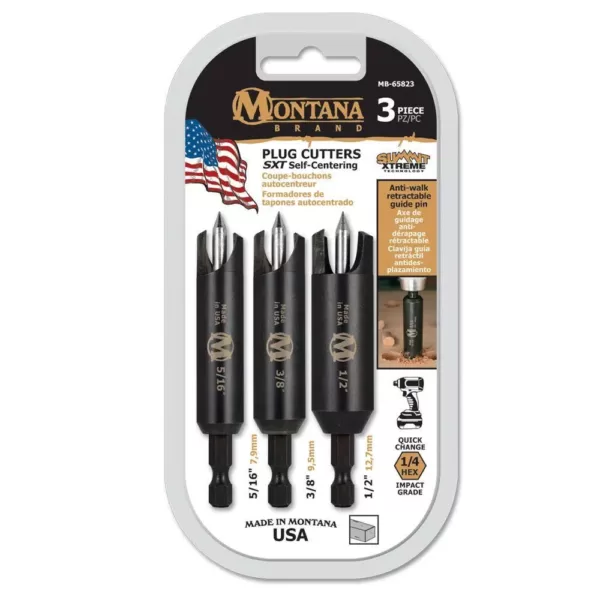 Montana Brand Self-Centering Plug Cutter Set (3-Piece)