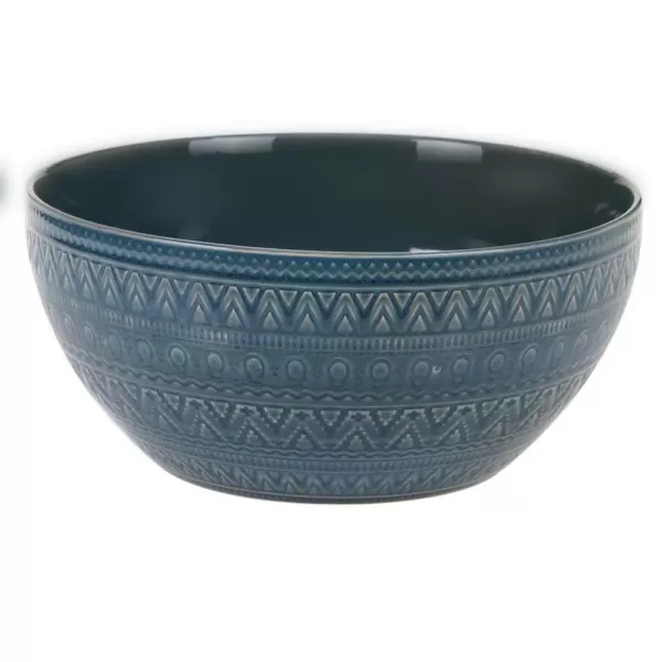 Certified International Multi-Colored 152 oz. Aztec Teal Deep Bowl