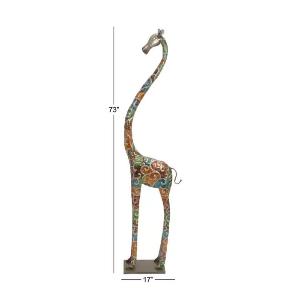 LITTON LANE Stylized Giraffe Metal Sculpture