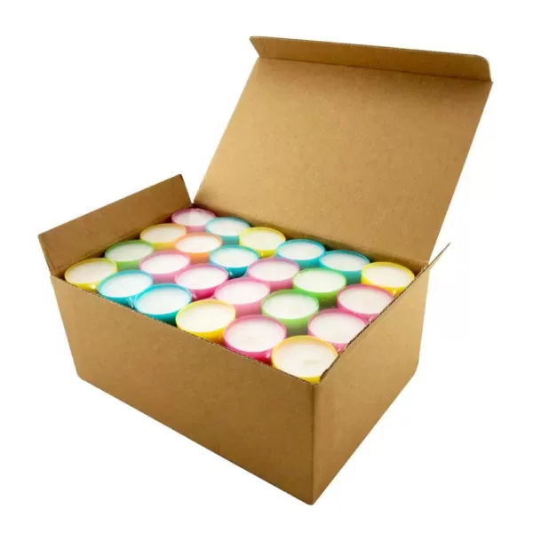 Stonebriar Collection Multicolor Tea Light Candles - 6 to 7 Hour Extended Burn Time (96-Pack)