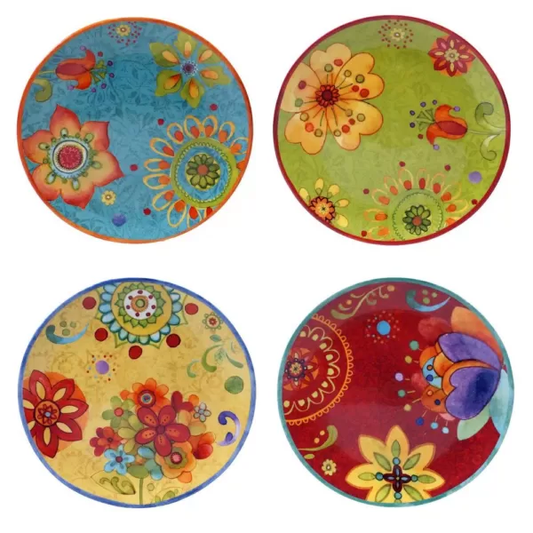 Certified International Tunisian Sunset Salad and Dessert Plate (Set of 4)