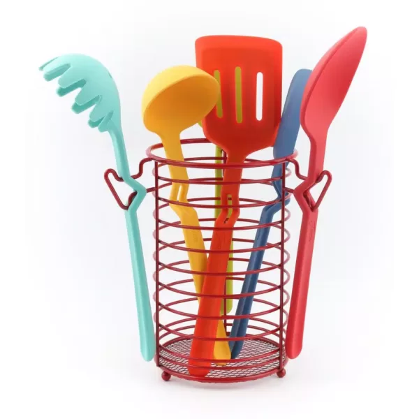 Fiesta 7-Piece Silicone Utensil Set with Wire Caddy