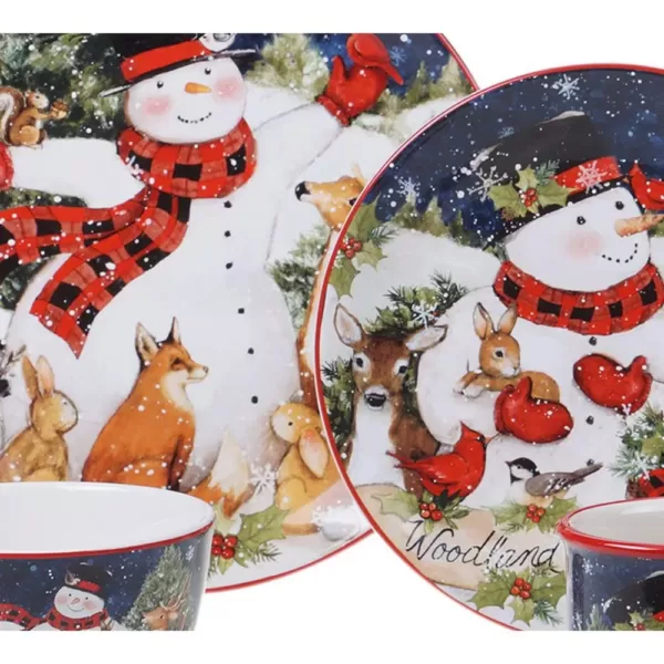 Certified International Magic of Christmas Snowman 22 oz. Multicolored Earthenware Ice Cream Bowl (Set of 4)