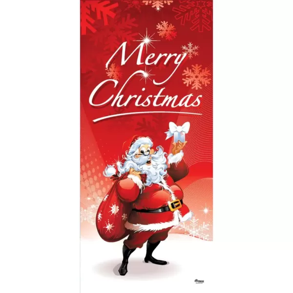 My Door Decor 36 in. x 80 in. Santa's Merry Christmas-Christmas Front Door Decor Mural