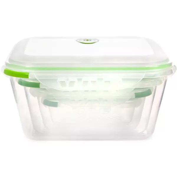 Ozeri INSTAVACTM Green Earth Food Storage Container Set, BPA-Free 8-Piece Nesting Set with Vacuum Seal and Locking Lids